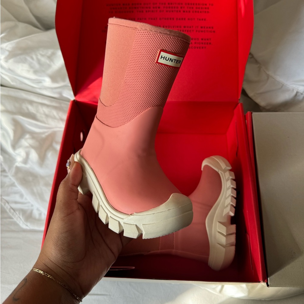 Pink hunter boots 6c